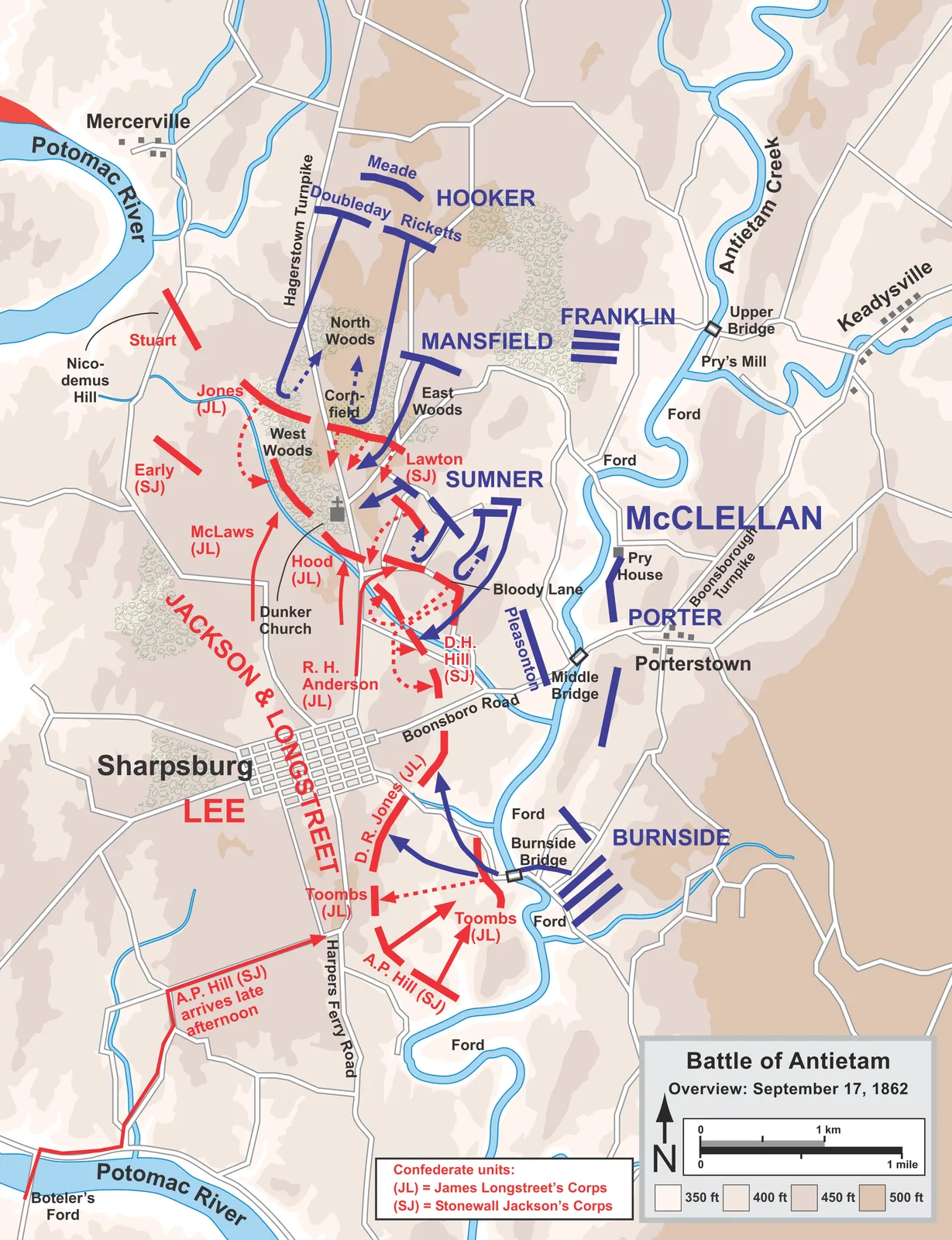 Map of the Battle of Antietam