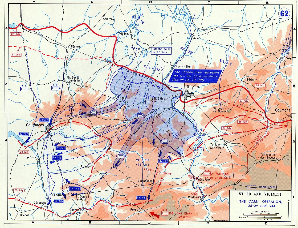 Map of the Operation Cobra